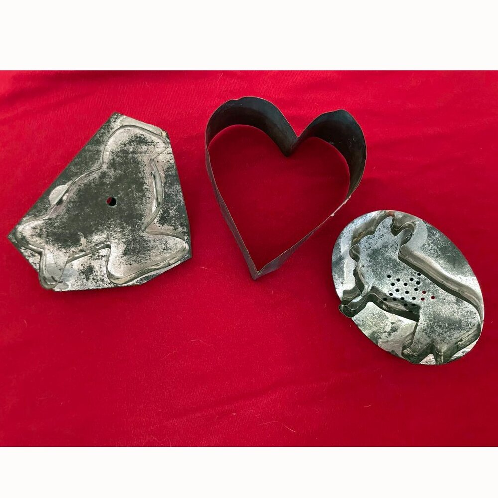 Primitive Antique Tin Cookie Cutters, 3